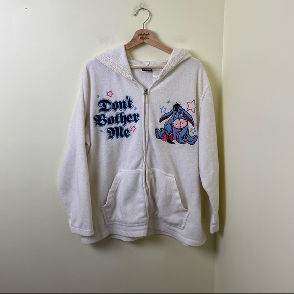 Vintage Disney’s Winnie the Pooh Eeyore Fleece Zip-Up Sweatshirt in 3X - Picture 2 of 6